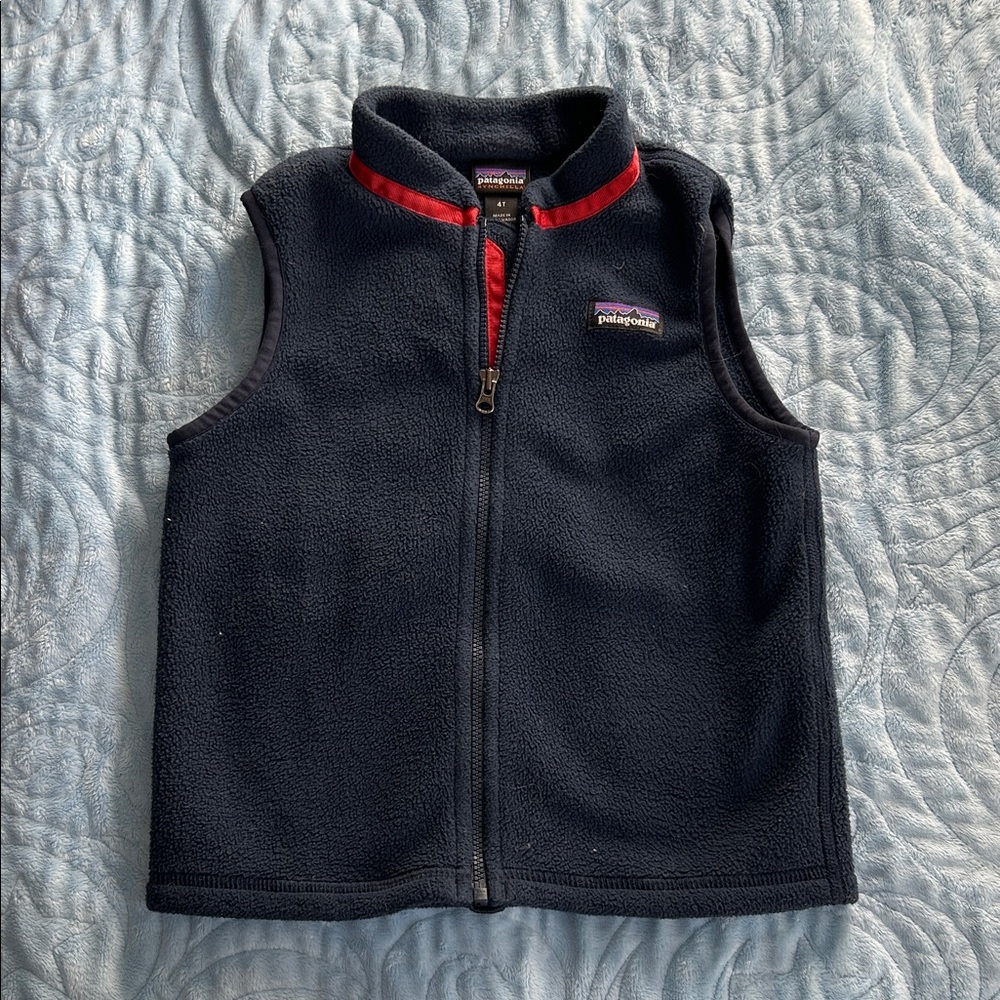 Patagonia Midnight Fleece Vest with Crimson Highlights